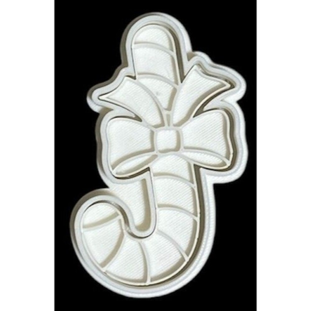 3D Printed Cookie Cutter - 3.7" Candy Cane #1070